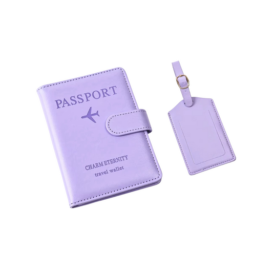 Leather Passport Holder w/ Luggage Tag