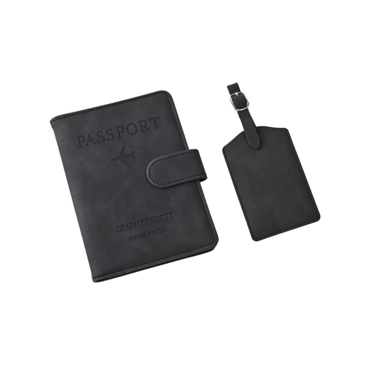 Leather Passport Holder w/ Luggage Tag