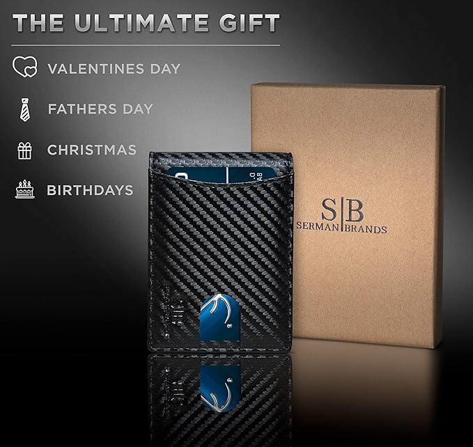 Serman Brands RFID Blocking Slim Bifold Genuine Leather | CMAN