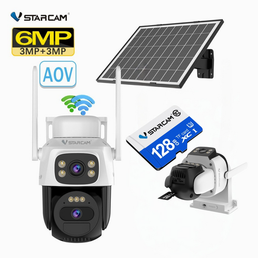 Vstarcam 6MP Outdoor Solar Wifi PTZ  Camera w/128GB TF Card